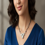 Mridula Mangalsutra in 925 Sterling Silver Rhodium Plated 17 inches